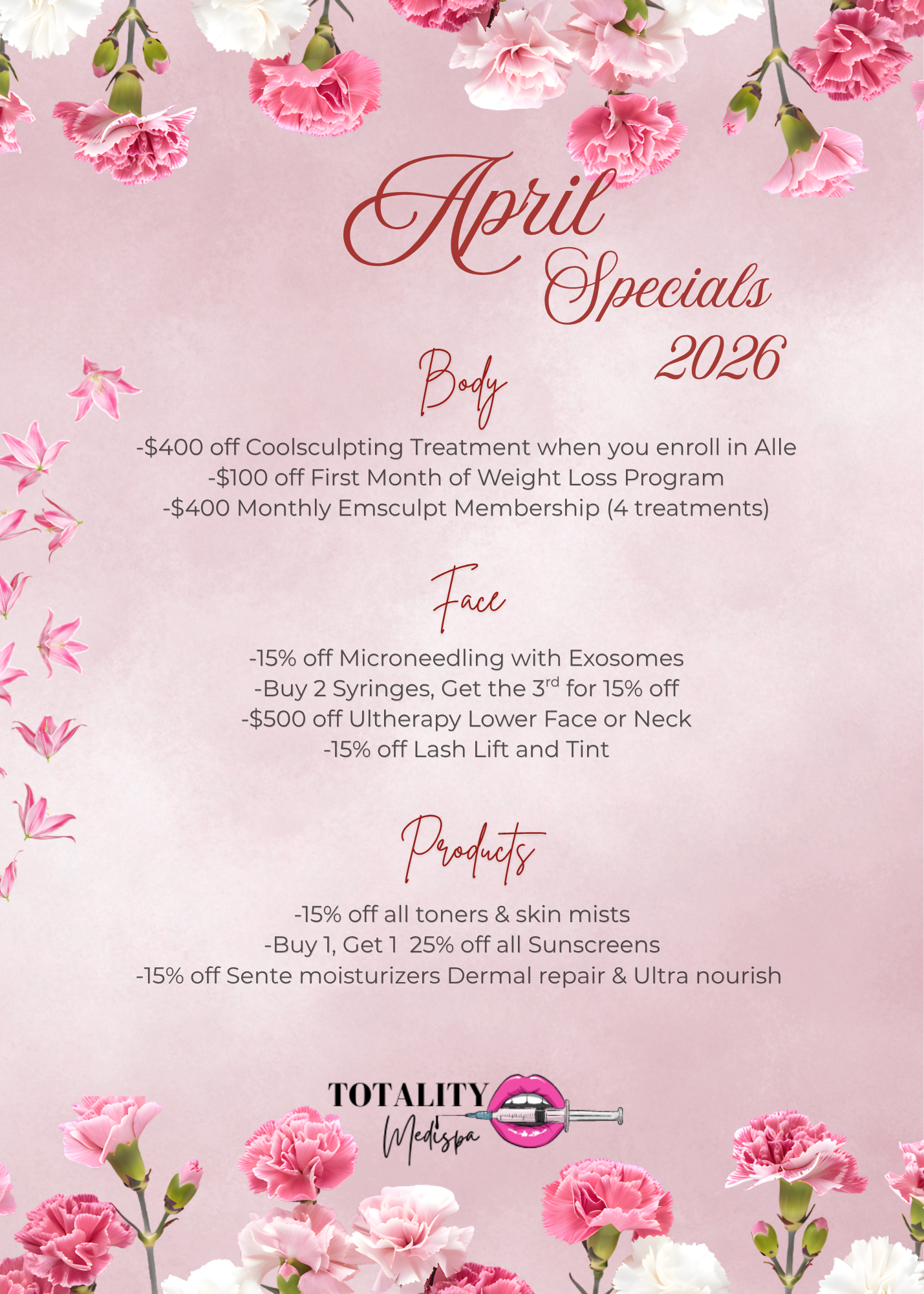Totality MediSpa 2026 March Specials