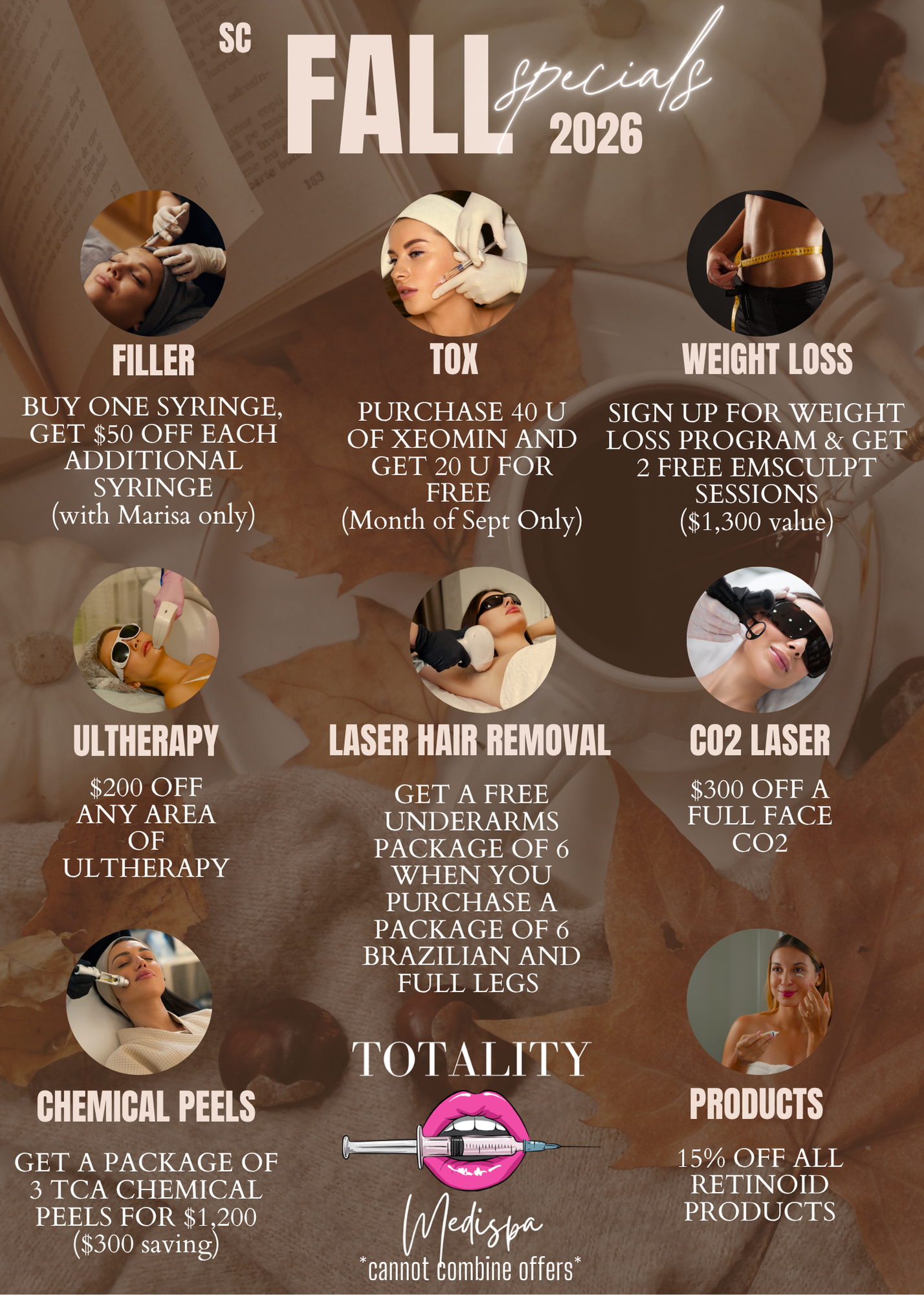 Specials for September at Totality Medispa in Charleston, South Carolina